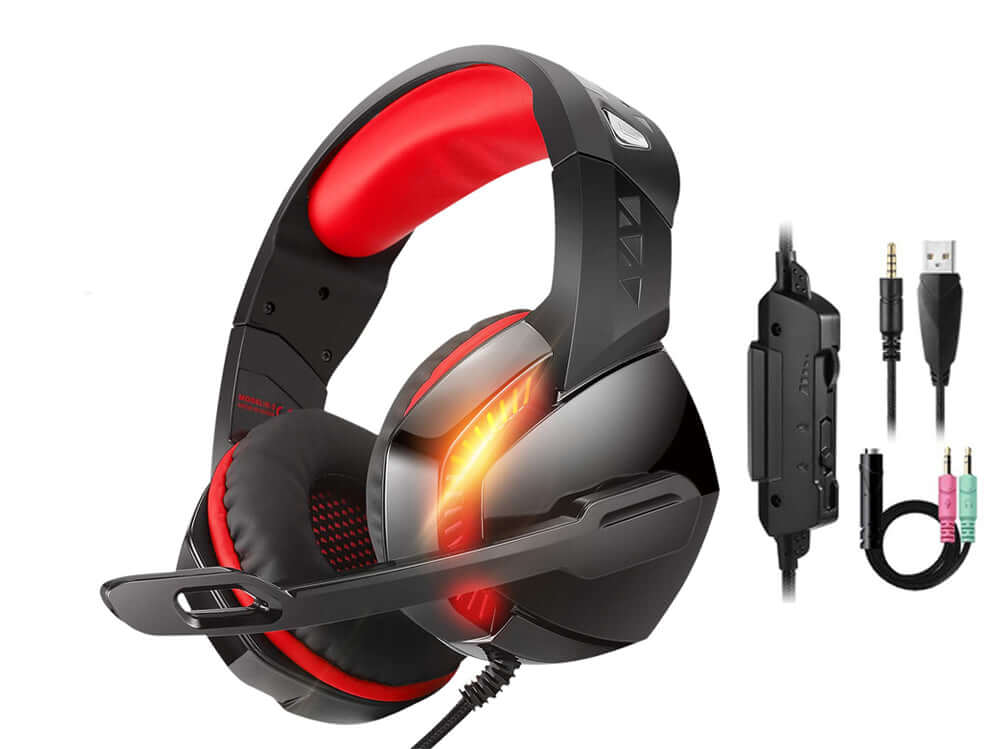 Versatile Gaming Headphones with LED Indicator and Volume Control