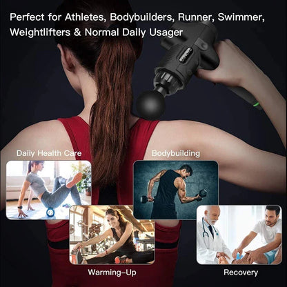 Massage Gun for Deep Tissue Relief | 30 Speed Settings, 6 Attachments, Silent Operation