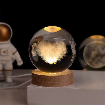 Celestial Glow Crystal Orb Night Lamp – Illuminate Your Universe