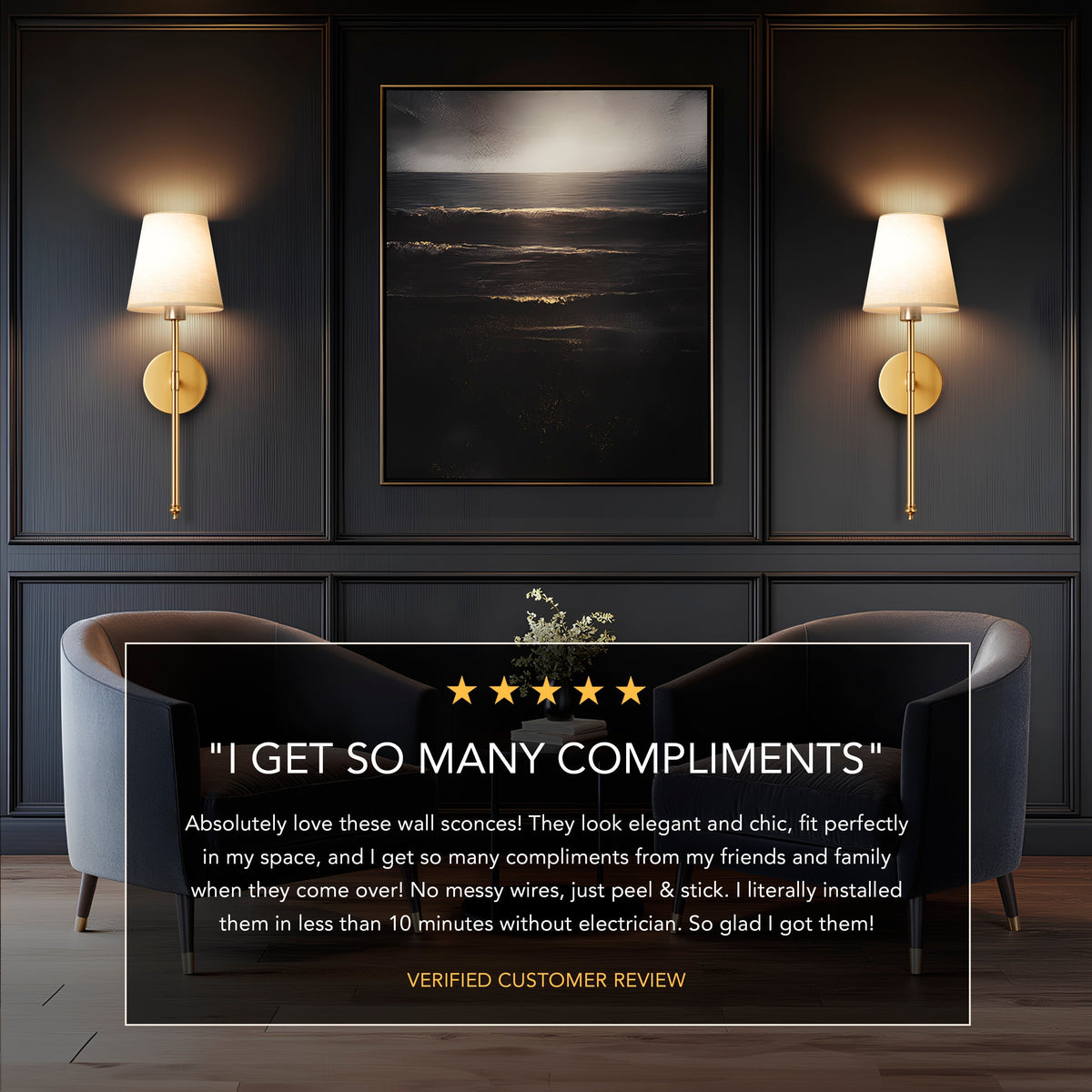 Sleek Wireless Wall Lights for Effortless Ambiance