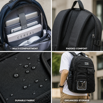 Versatile Multi-Section Backpack for School and Beyond