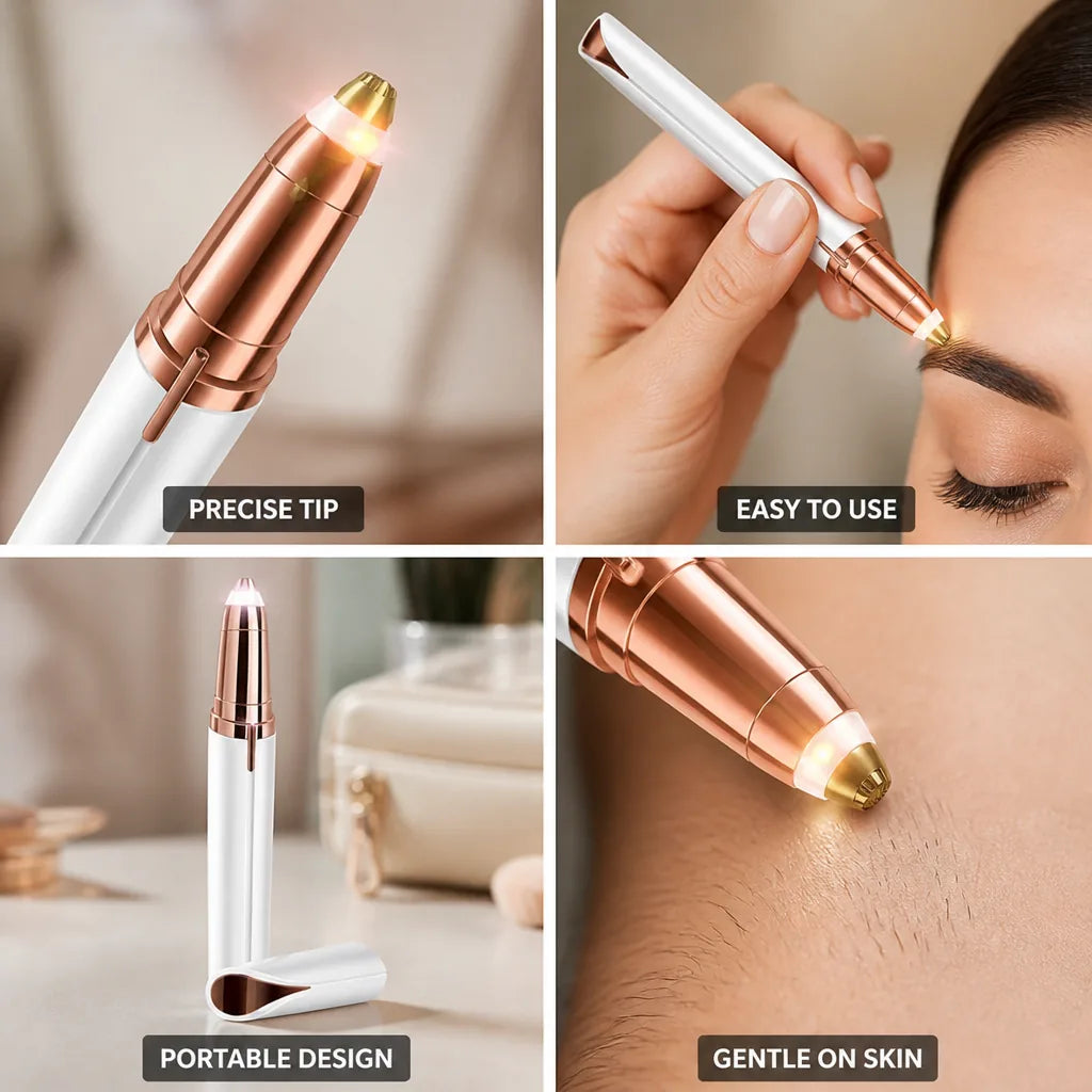 Gold-Tipped Precision Eyebrow Grooming Tool