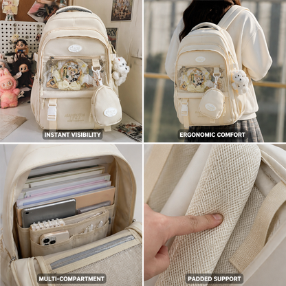 Clear View School Backpack with Comfortable Padded Straps