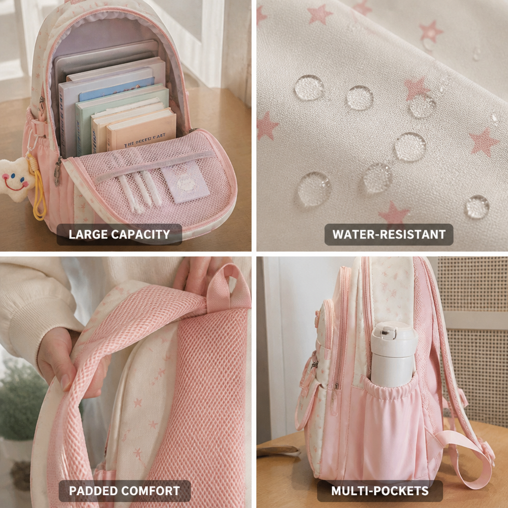 Spacious Waterproof Backpack for Students with Comfort Straps