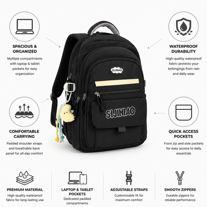 Versatile Waterproof Backpack with Tech Storage