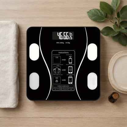 Bluetooth Digital Bathroom Scale with LED Display – Body Fat & Weight Tracker