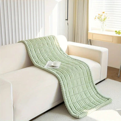 Elegant Plush Sofa Cover with Pleated Edges
