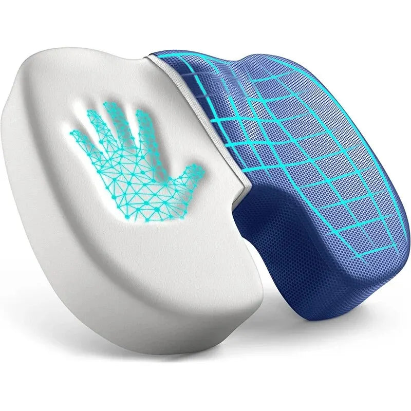 Ergonomic Seat Cushion with U-Shaped Cutout | Memory Foam Office Pillow with Washable Cover