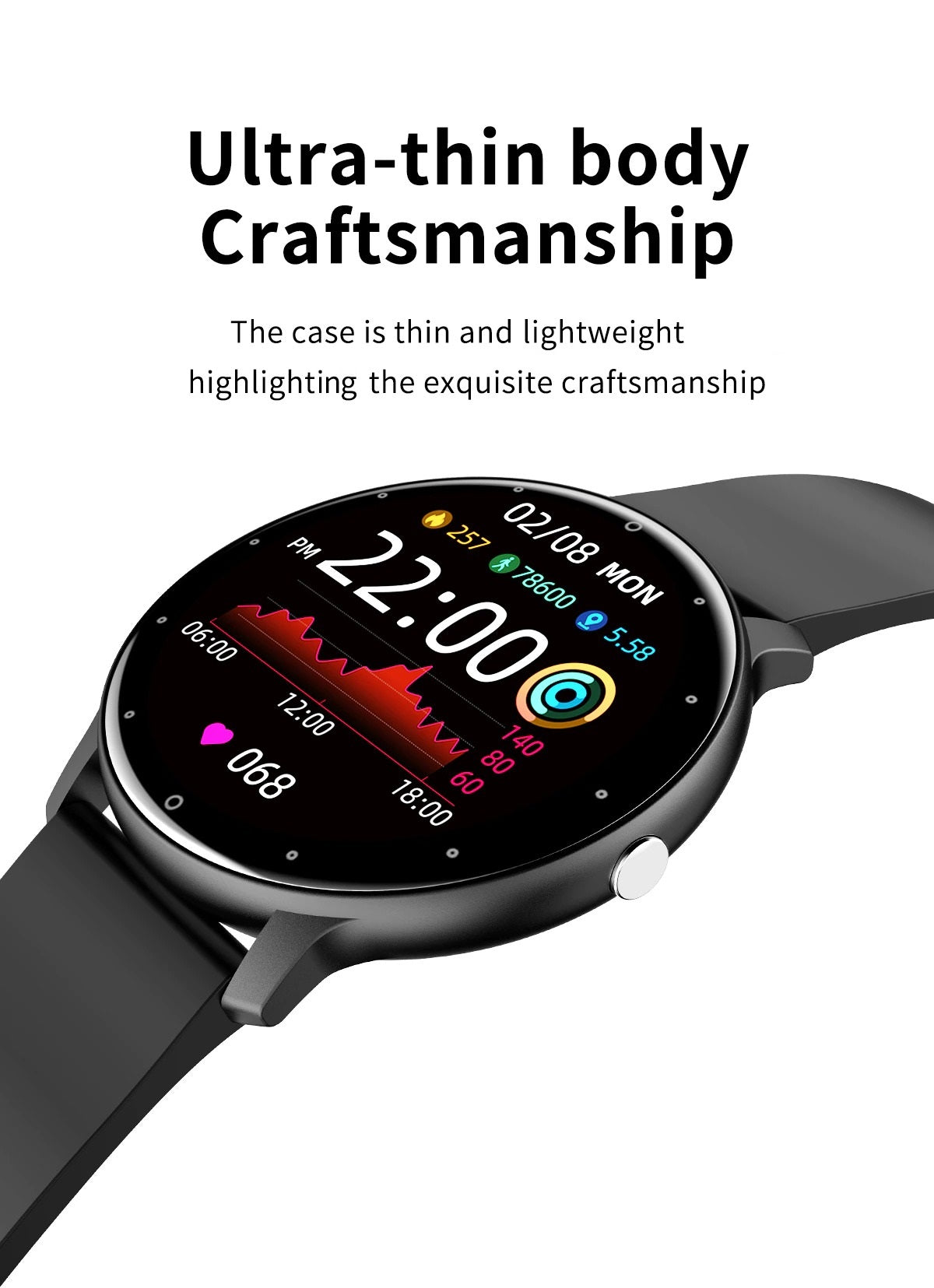 SleekFit Aqua Smartwatch with Health Tracking