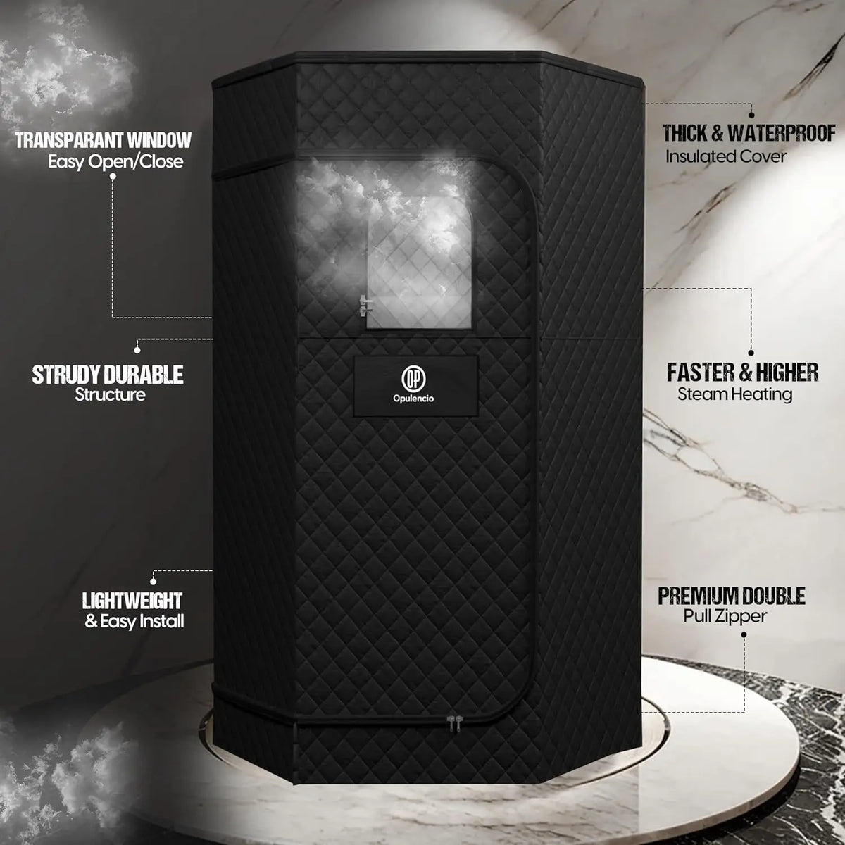 Foldable Home Steam Sauna Tent with Ice Bath Tub, Remote & 9 Heat Settings