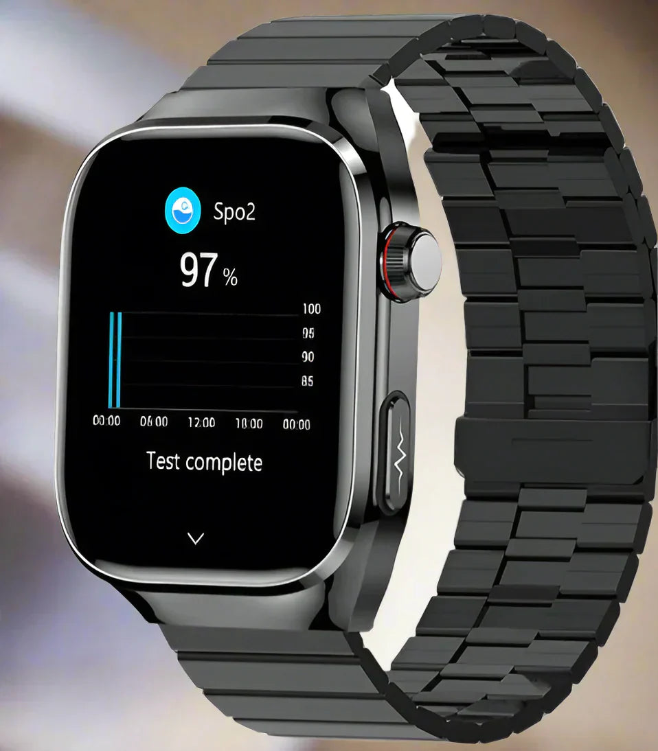 Health Smartwatch with Blood Sugar, Uric Acid, ECG+PPG, and Bluetooth Call