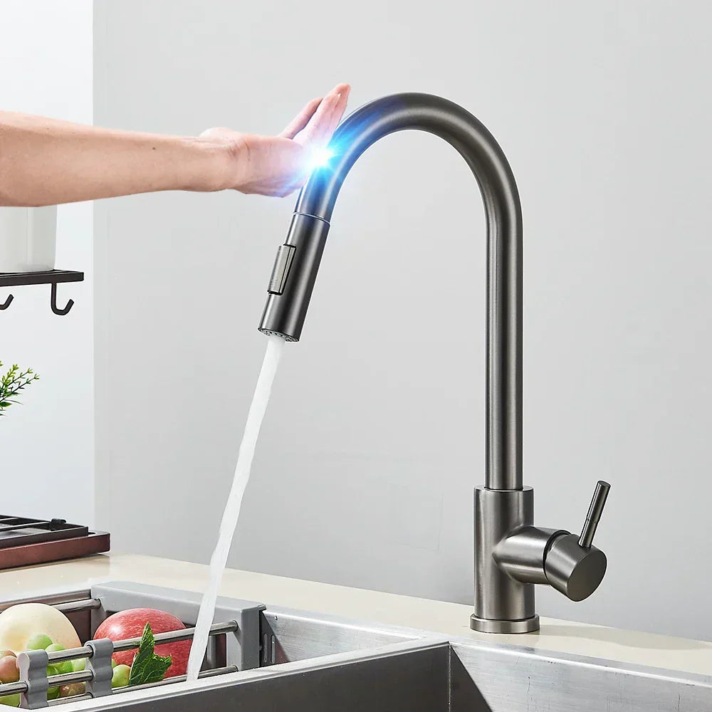 Smart Touch-Control Kitchen Faucet for Effortless Water Access