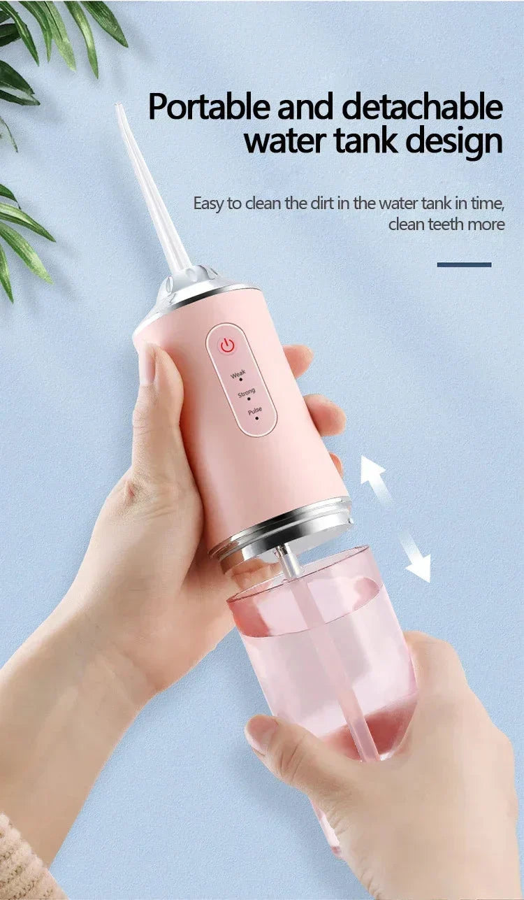 Portable Water Flosser with Four Replaceable Tips for Travel