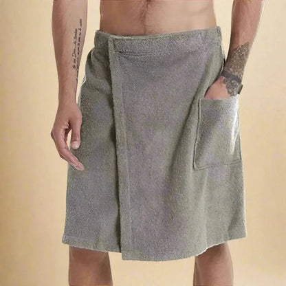 Comfortable Bath Wrap with Velcro Closure and Pocket