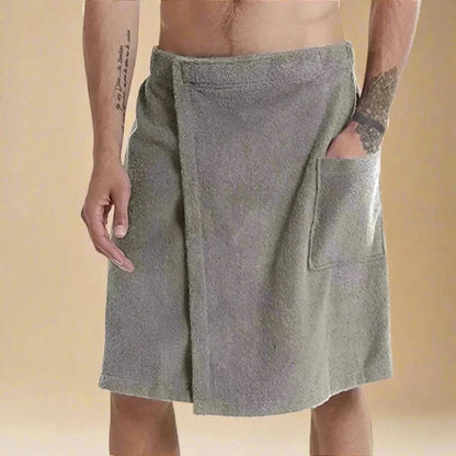Comfortable Bath Wrap with Velcro Closure and Pocket