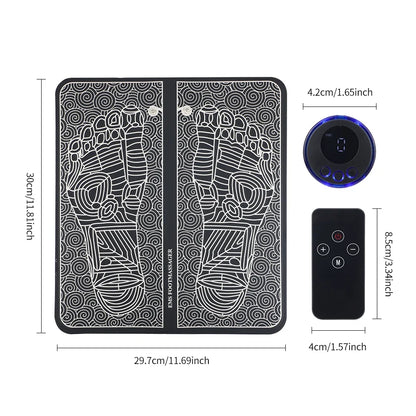 Rechargeable Foot Massage Mat with EMS & TENS – 6 Modes, 9 Intensities