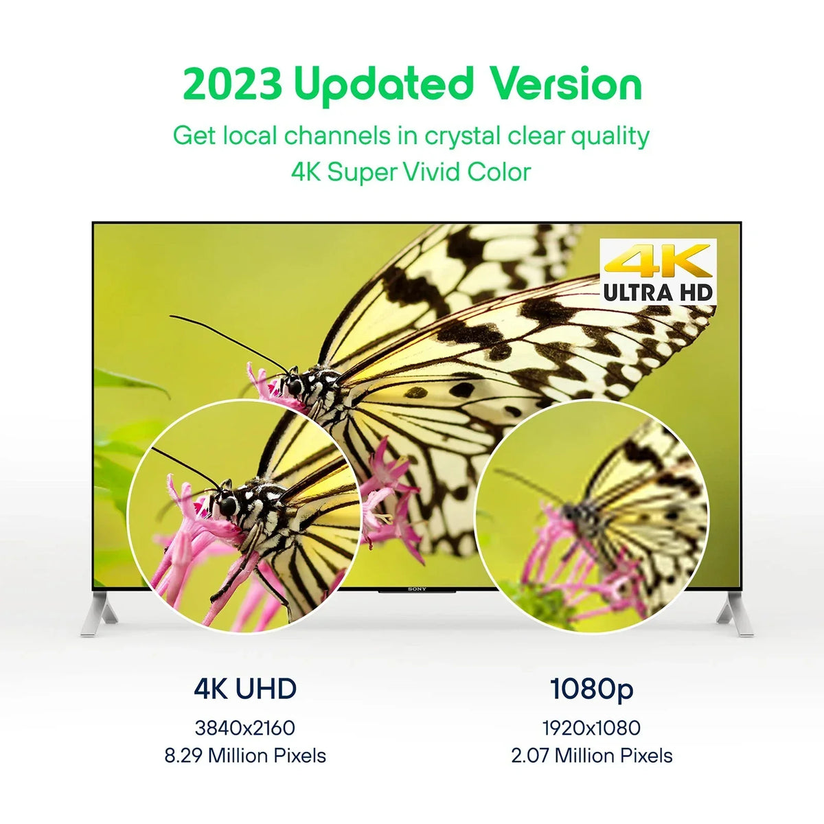 High-Definition Indoor TV Antenna with 120-Mile Range & Amplifier