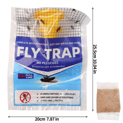 Eco-Friendly Hanging Fly Catcher with Quick-Activating Bait