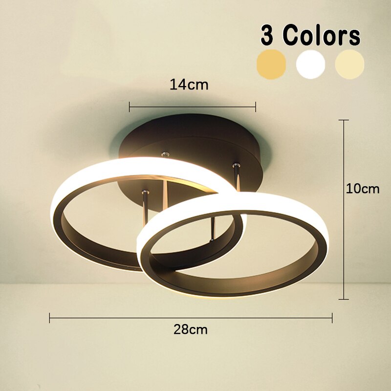 Sleek Adjustable LED 3-Ring Ceiling Light Fixture
