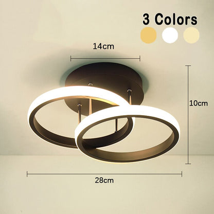 Sleek Adjustable LED 3-Ring Ceiling Light Fixture