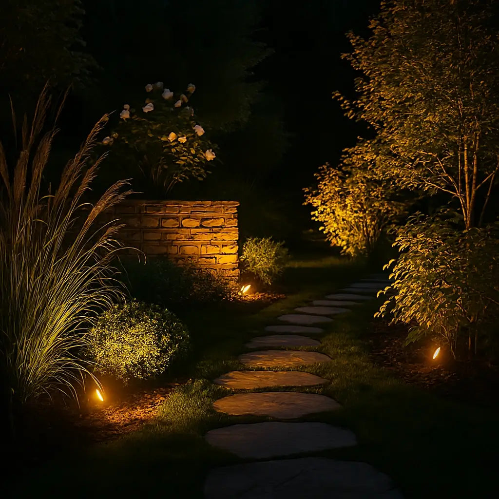 Outdoor LED Garden Spotlight with Adjustable Solar Multi-Color Lighting