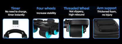 Ab Roller Four-Wheel Stability Automatic Rebound