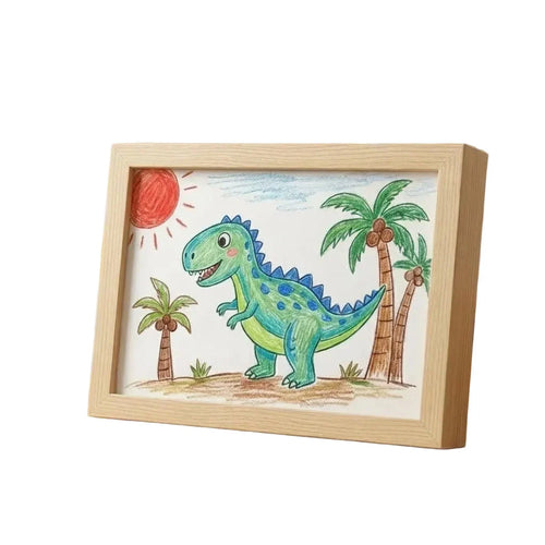 Artwork Display Frame Wood Front-Opening Built-In Storage