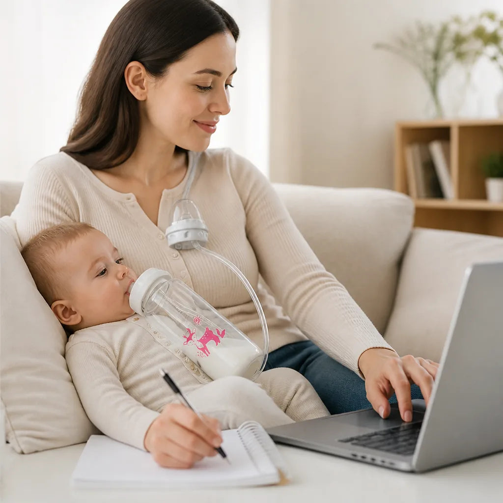 Baby Bottle Hands-Free Feeding Easy-Clean Components