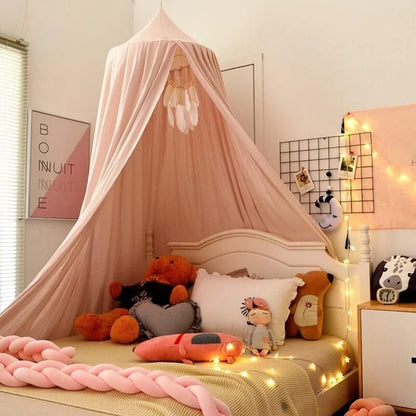 Bed Canopy Breathable Polyester-Cotton Ceiling Mount Kit Included