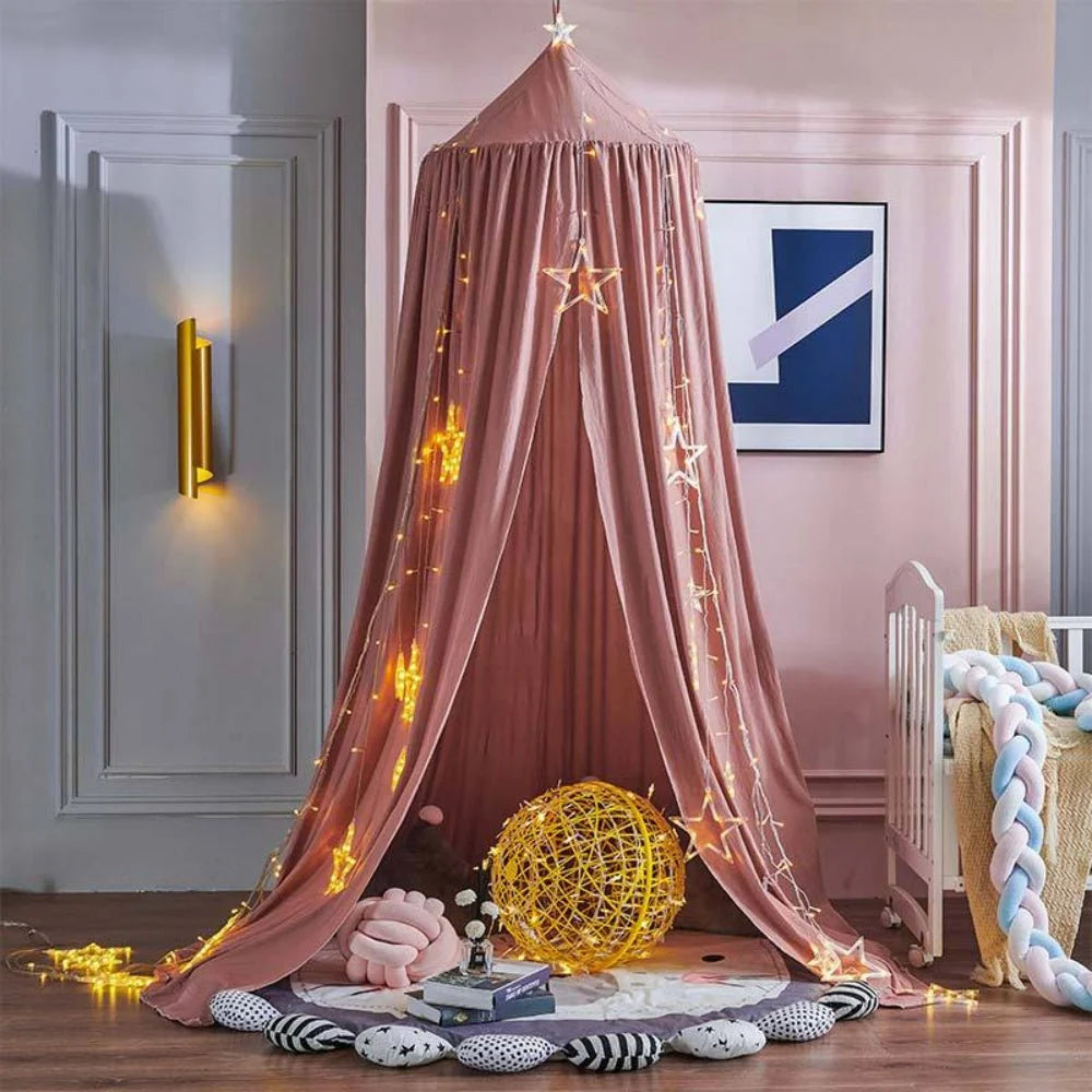 Bed Canopy Breathable Polyester-Cotton Ceiling Mount Kit Included
