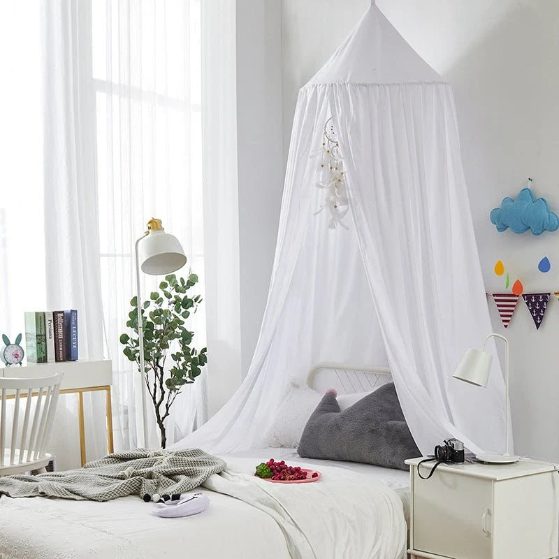 Bed Canopy Breathable Polyester-Cotton Ceiling Mount Kit Included