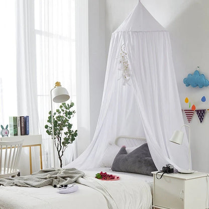 Bed Canopy Breathable Polyester-Cotton Ceiling Mount Kit Included