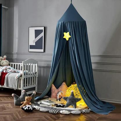 Bed Canopy Breathable Polyester-Cotton Ceiling Mount Kit Included