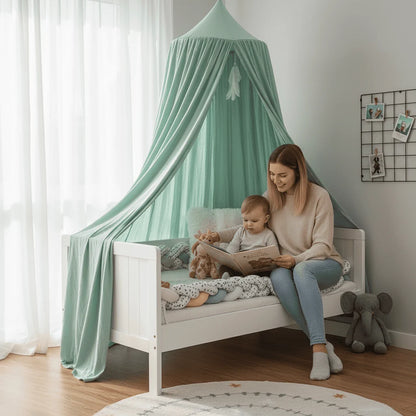 Bed Canopy Breathable Polyester-Cotton Ceiling Mount Kit Included