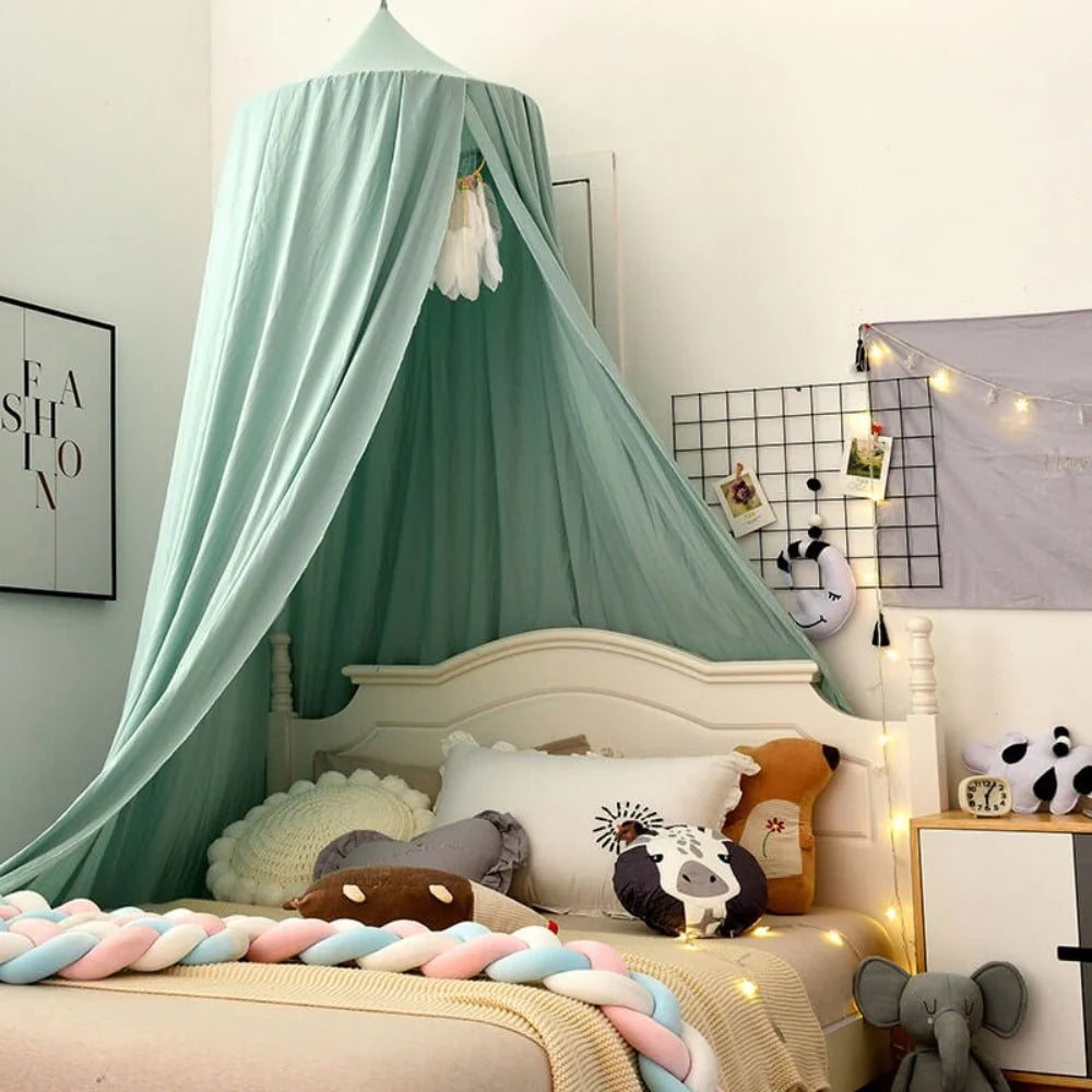 Bed Canopy Breathable Polyester-Cotton Ceiling Mount Kit Included