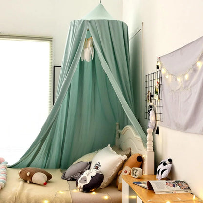 Bed Canopy Breathable Polyester-Cotton Ceiling Mount Kit Included