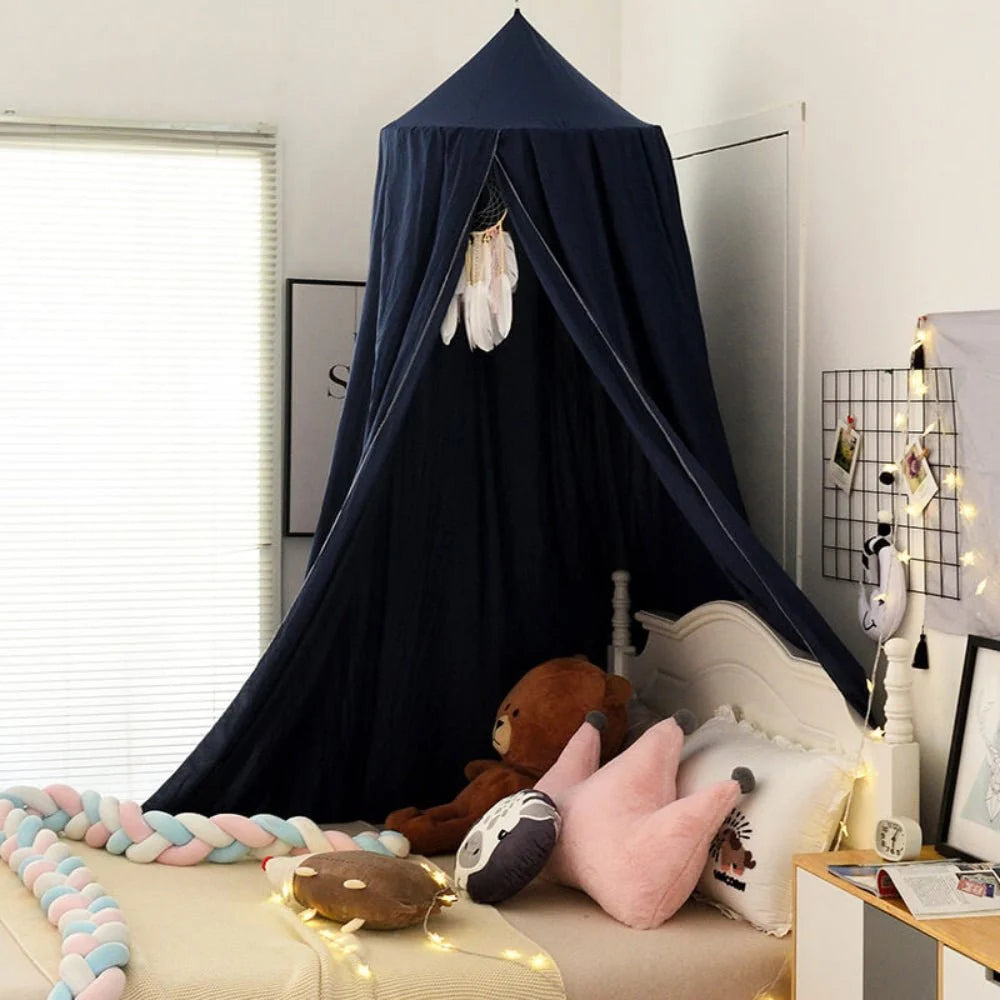 Bed Canopy Breathable Polyester-Cotton Ceiling Mount Kit Included