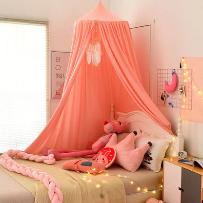 Bed Canopy Breathable Polyester-Cotton Ceiling Mount Kit Included