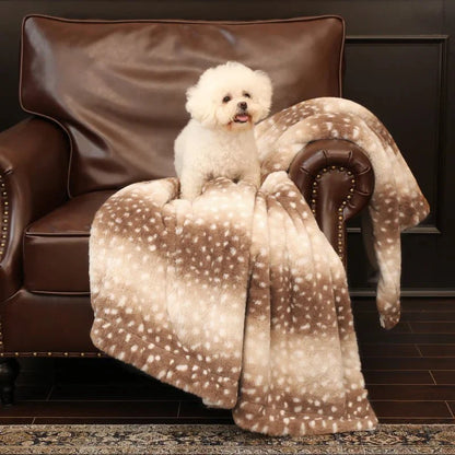 Blanket Faux Fur Reversible Deer Pattern