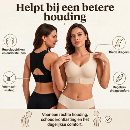 Bra Posture Support X-Shaped Back Front Hook Closure