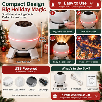 Christmas Light Projector Moving Scenes USB Powered