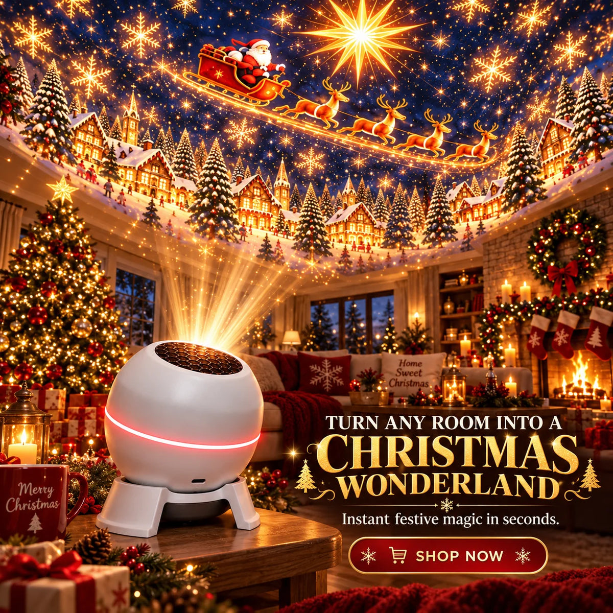 Christmas Light Projector Moving Scenes USB Powered