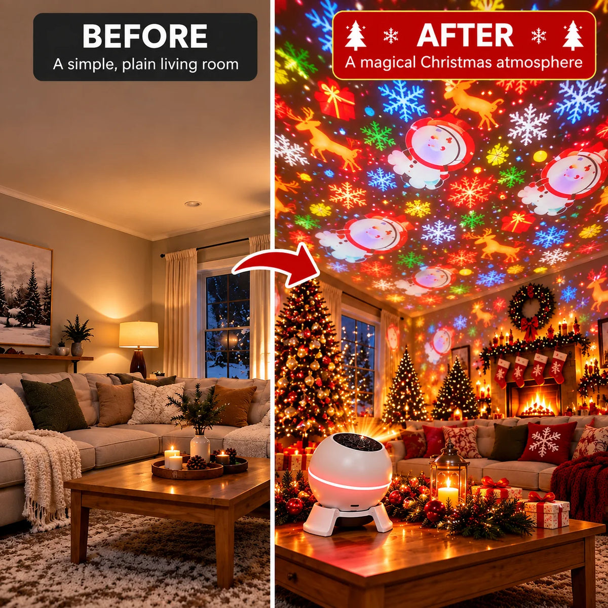 Christmas Projector USB-Powered Animated Projections