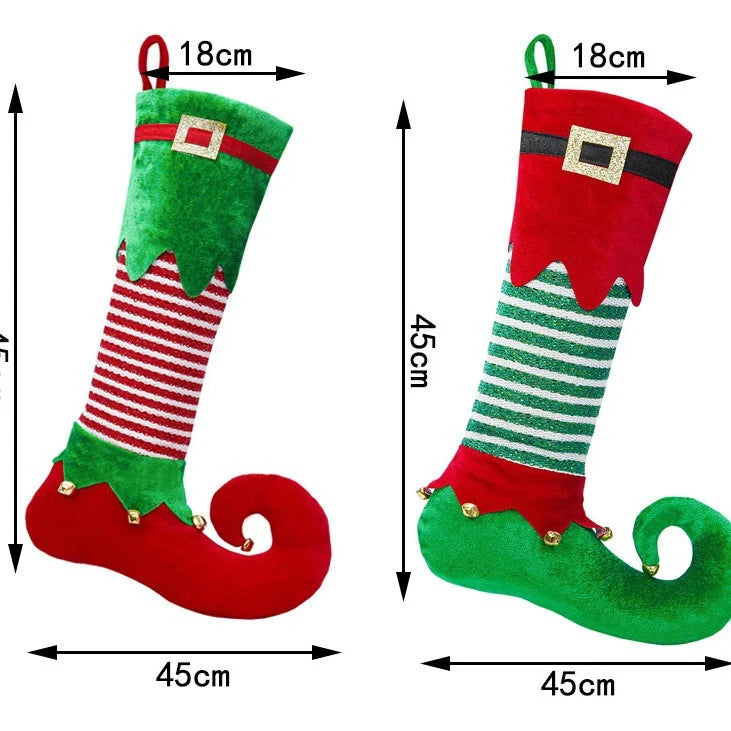 Christmas Stocking Santa Design Spacious Interior Hanging Loop