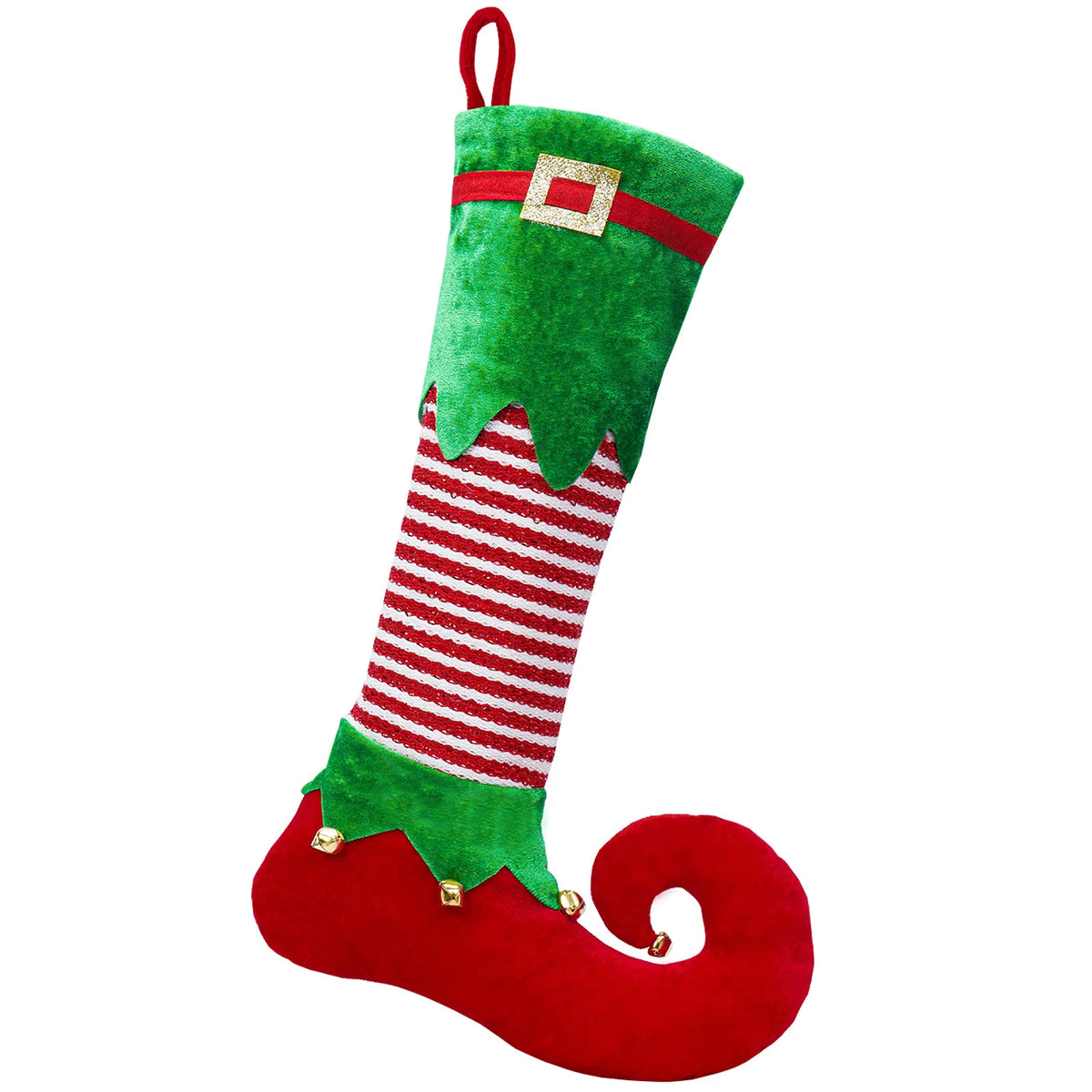 Christmas Stocking Santa Design Spacious Interior Hanging Loop
