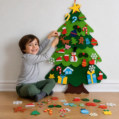 Christmas Tree Decorating Set Felt Repositionable 32-Piece