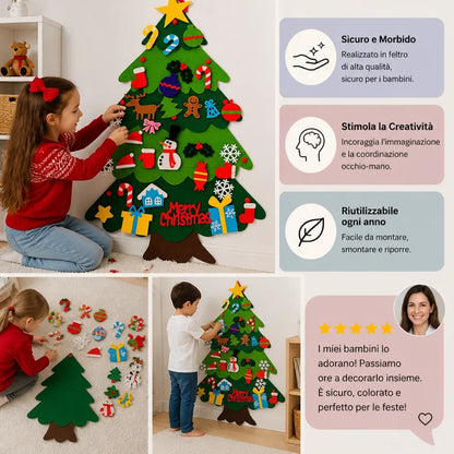 Christmas Tree Decorating Set Felt Repositionable 32-Piece