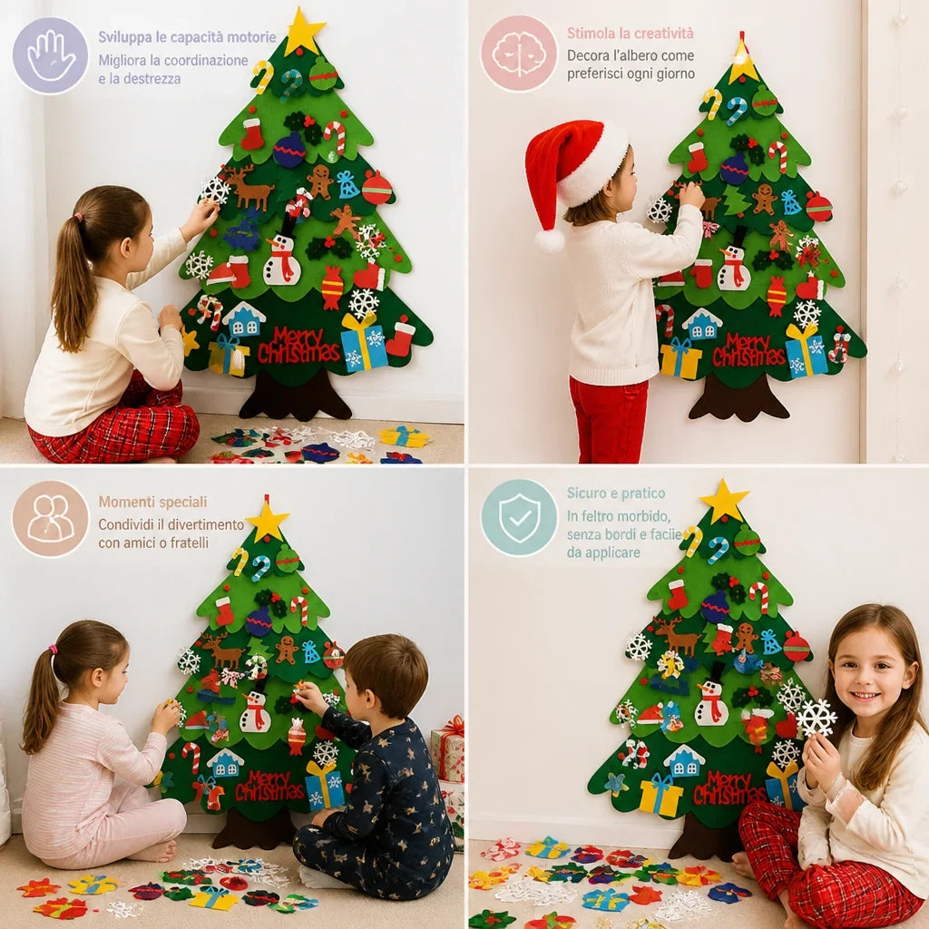 Christmas Tree Decorating Set Felt Repositionable 32-Piece