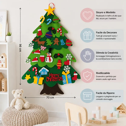 Christmas Tree Decorating Set Felt Repositionable 32-Piece