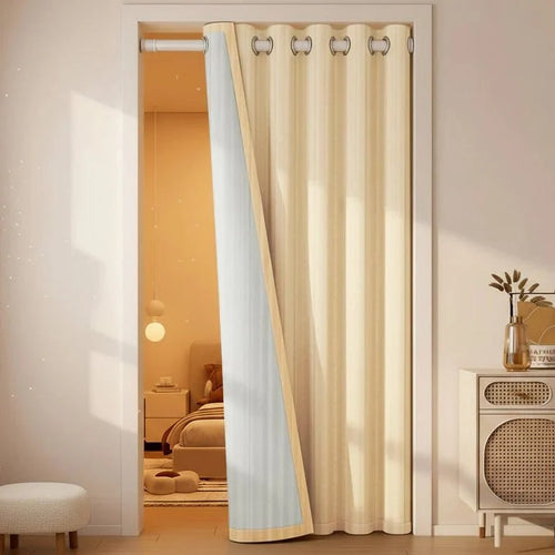 Curtain Set Thermal Insulating Light-Reducing Grommet Hanging with Rod & Tiebacks